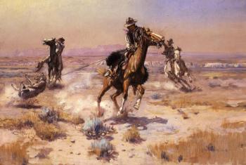 Charles Marion Russell : At Rope's End